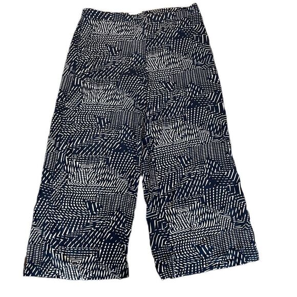 PURE‎ COLLECTION NAVY GEOMETRIC PRINT VISCOSE SQUARE PANTS sz US 8/10 - Picture 1 of 10